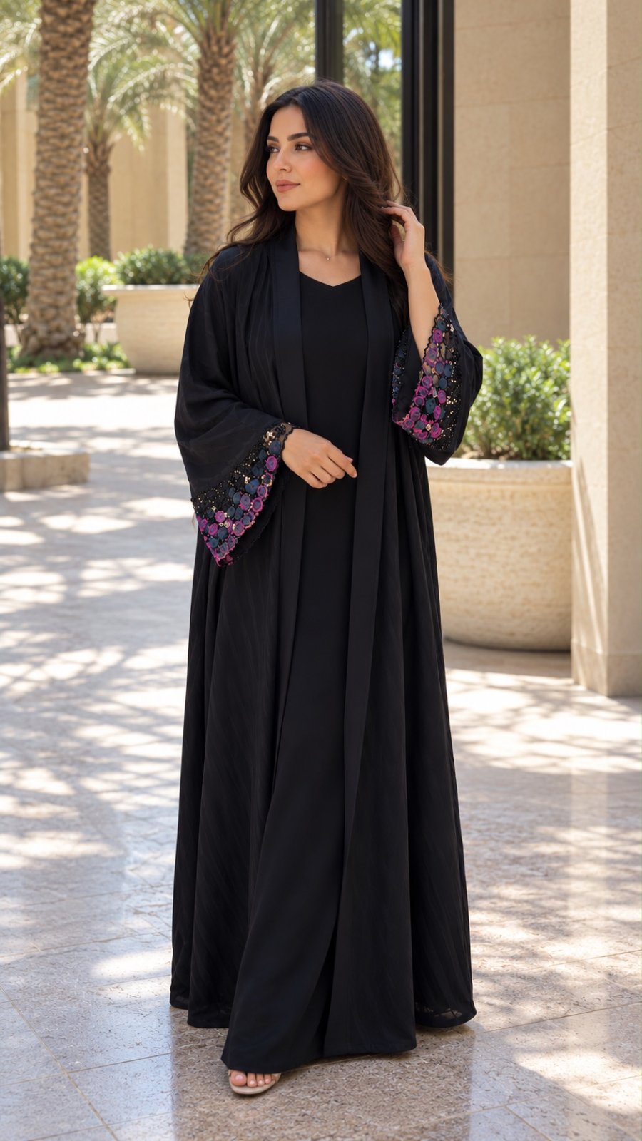 Midnight Bloom Abaya